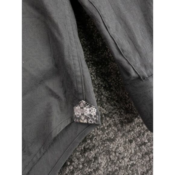 Robert Graham Shirt Mens Large Gray Jacquard Flourish Geomteric Print Designer - Picture 10 of 16